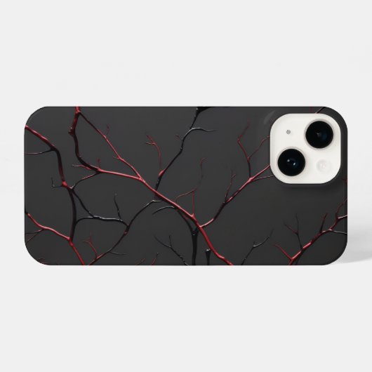 Black and Red Veins iPhoneケース (裏面横)