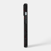 Black and Red Veins iPhone 15ケース (左側面)