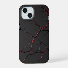 Black and Red Veins iPhone 15ケース
