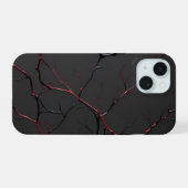 Black and Red Veins iPhone 15ケース (裏面横)
