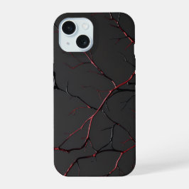 Black and Red Veins iPhone 15ケース