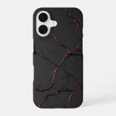 Black and Red Veins iPhone 16ケース (裏面)