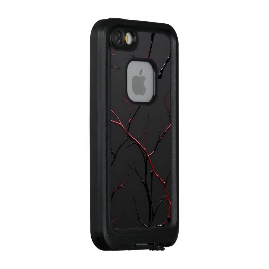 Black and Red Veins LifeProof iPhoneケース (裏面/右)