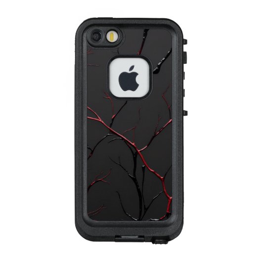 Black and Red Veins LifeProof iPhoneケース (裏面)