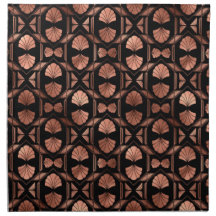 Black and Rose Gold Art Deco Cloth Dinner Napkins