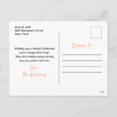 Black and Rose Gold Ornaments Merry Christmas シーズンポストカード (裏面)