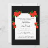 Black and Rose Wedding Invitations with RSVP 招待状 (正面)
