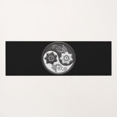 Black and Silver Floral Yin Yang ヨガマット (裏面(横))