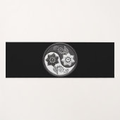 Black and Silver Floral Yin Yang ヨガマット (正面(横))
