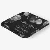 Black and Silver Glitter New Year's Eve Party  ペーパープレート (傾斜あり)