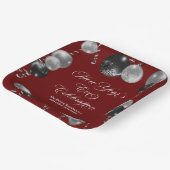 Black and Silver Glitter New Year's Eve Party  ペーパープレート (傾斜あり)