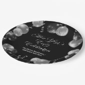 Black and Silver Glitter New Year's Eve Party  ペーパープレート (アングル)