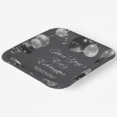 Black and Silver Glitter New Year's Eve Party  ペーパープレート (傾斜あり)