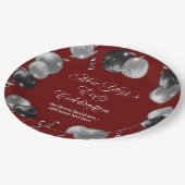 Black and Silver Glitter New Year's Eve Party ペーパープレート (アングル)