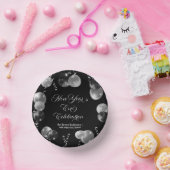 Black and Silver Glitter New Year's Eve Party  ペーパーボウル (パーティー)