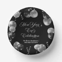 Black and Silver Glitter New Year's Eve Party  ペーパーボウル