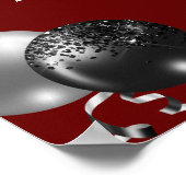 Black and Silver Glitter New Year's Eve Party  ポスター (角)