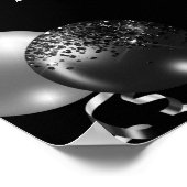 Black and Silver Glitter New Year's Eve Party  ポスター (角)