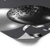 Black and Silver Glitter New Year's Eve Party  ポスター (角)