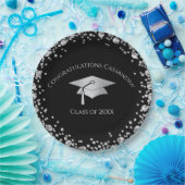 Black and Silver Graduation ペーパープレート (パーティー)