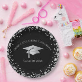 Black and Silver Graduation ペーパープレート (パーティー)