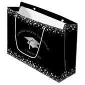 Black and Silver Graduation ラージペーパーバッグ (正面アングル)