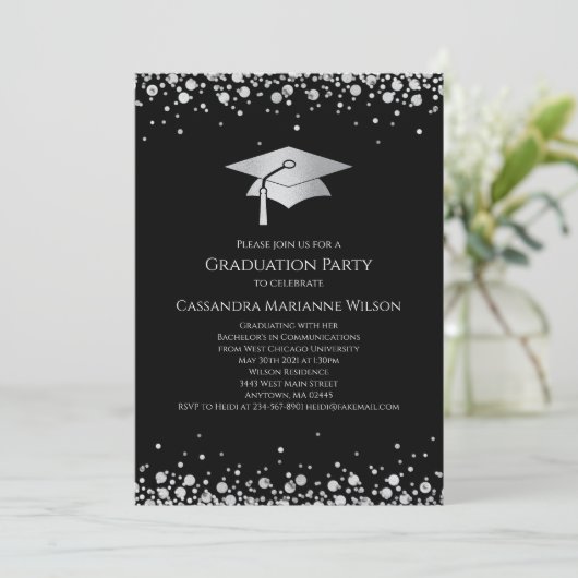Black and Silver Graduation 招待状 (スタンド正面)