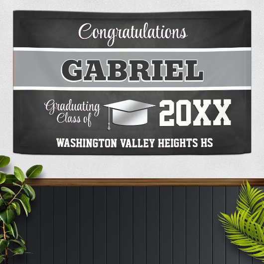 Black and Silver Graduation Party 横断幕