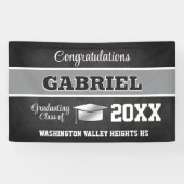 Black and Silver Graduation Party 横断幕 (横)