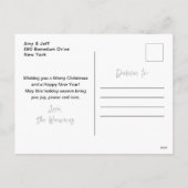 Black and Silver Ornaments Merry Christmas シーズンポストカード (裏面)