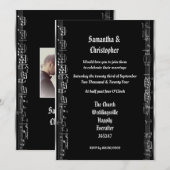 Black and silver wedding photo invitation 招待状 (正面/裏面)