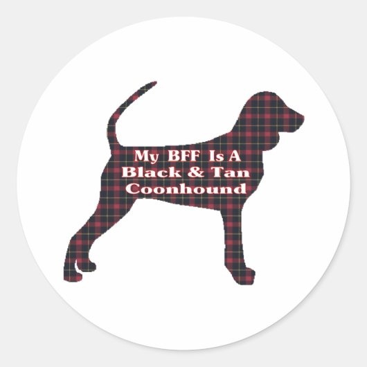 Black And Tan Conhound BFFステッカー ラウンドシール (正面)