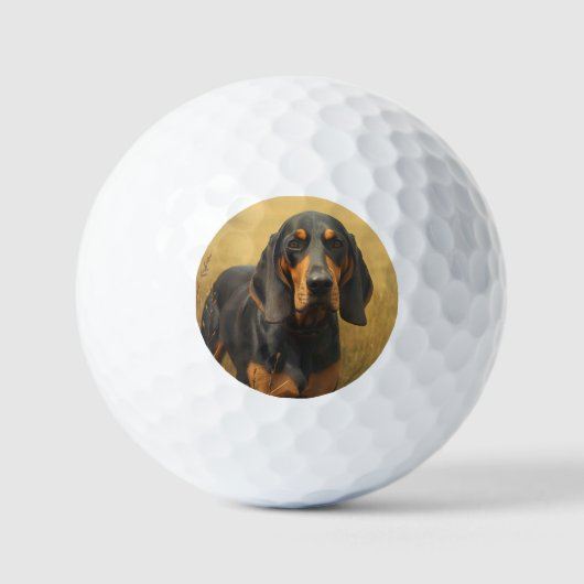 Black and Tan Coonhound ゴルフボール (正面)