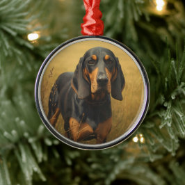 Black and Tan Coonhound メタルオーナメント