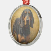 Black and Tan Coonhound メタルオーナメント (左)