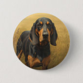 Black and Tan Coonhound 缶バッジ (正面)