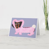 Black and Tan Dachshund Easter Bunny Card カード (正面)