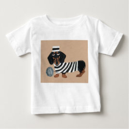 Black and Tan Dachshund Treat Thief Jailbird ベビーTシャツ