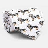 Black And Tan Dapple Smooth Coat Dachshund Pattern ネクタイ (ロール)