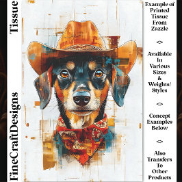 Black and Tan Dog, Cowboy Hat DE1 Decopage 薄葉紙