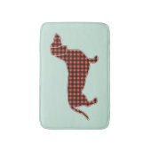 Black and Tan Gingham Dachshund Mint Green バスマット (正面縦)