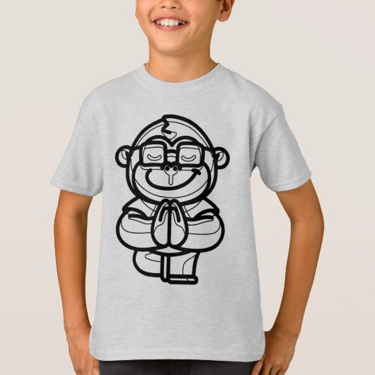 BLACK AND WHITE #03 - Orangutan, monkey, or ape Tシャツ (正面)