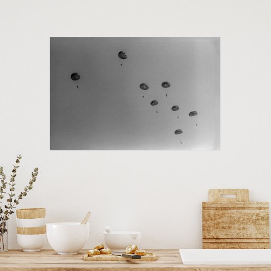 Black and White 1968 Paratrooper Show ポスター (キッチン)