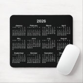 Black and White 2026 Calendar マウスパッド (マウス)