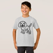 BLACK AND WHITE #26 - ビーグル犬が笑っている Tシャツ (正面フル)