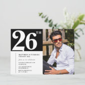 Black and White 26th birthday Invitations 招待状 (スタンド正面)