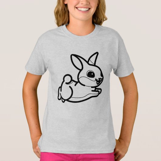 BLACK AND WHITE #39 - うさぎのジャンプ Tシャツ (正面)