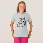 BLACK AND WHITE #39 - うさぎのジャンプ Tシャツ (正面フル)