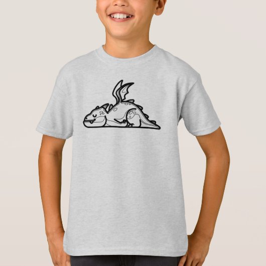 BLACK AND WHITE #50 - 眠れるドラゴン Tシャツ (正面)