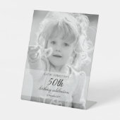 Black and White 50th Birthday Tabletop 台座サイン (正面)